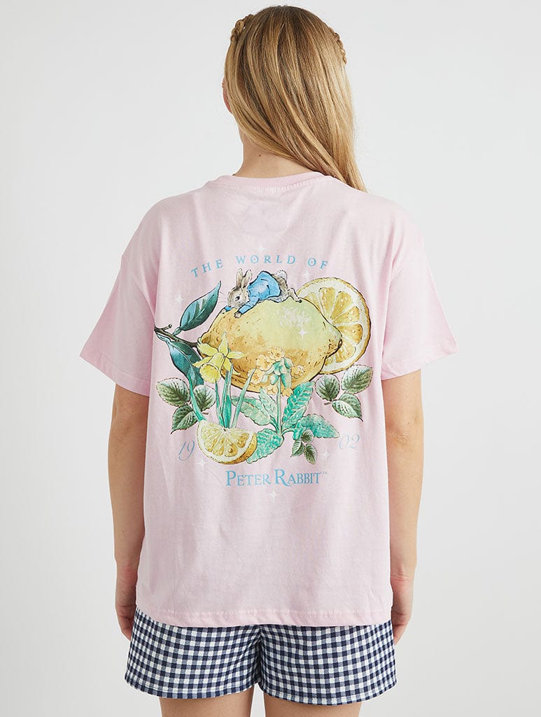 Peter Rabbit x Skinnydip Lemon T-Shirt In Pink Tops & T-Shirts Skinnydip London