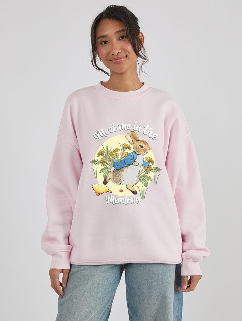 Peter Rabbit x Skinnydip Meet Me In The Meadows Sweatshirt In Pink Hoodies & Sweatshirts Skinnydip London