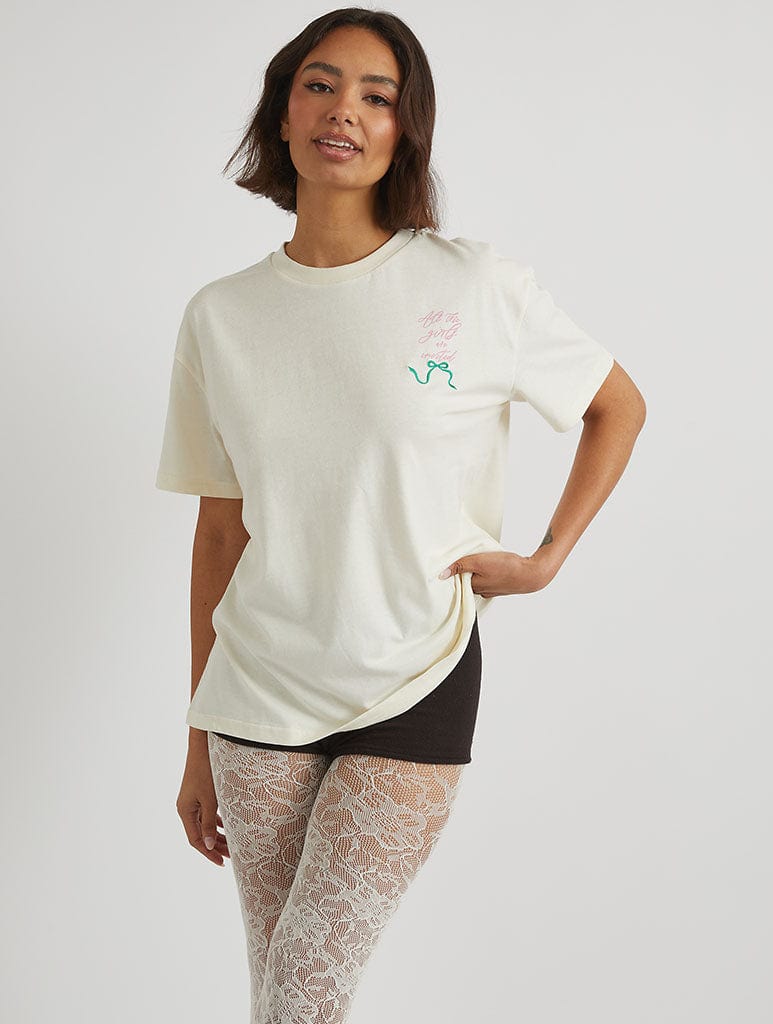 Picnic Party T-Shirt in Ecru Tops & T-Shirts Skinnydip London