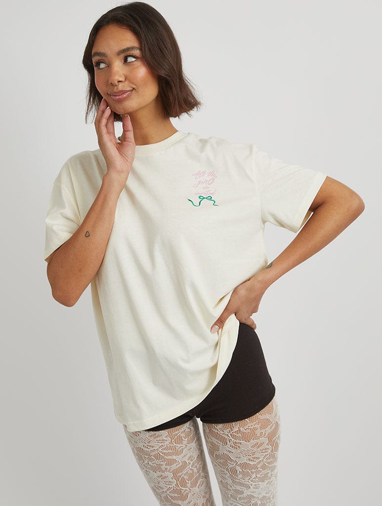 Picnic Party T-Shirt in Ecru Tops & T-Shirts Skinnydip London