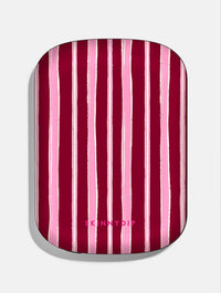 Pink and Burgundy Sketchy Stripes Portable Magsafe Charger Portable Chargers Skinnydip London