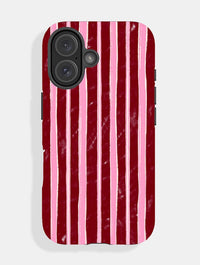 Pink And Burgundy Sketchy Stripes Ultra Protective iPhone Case Phone Cases Skinnydip London