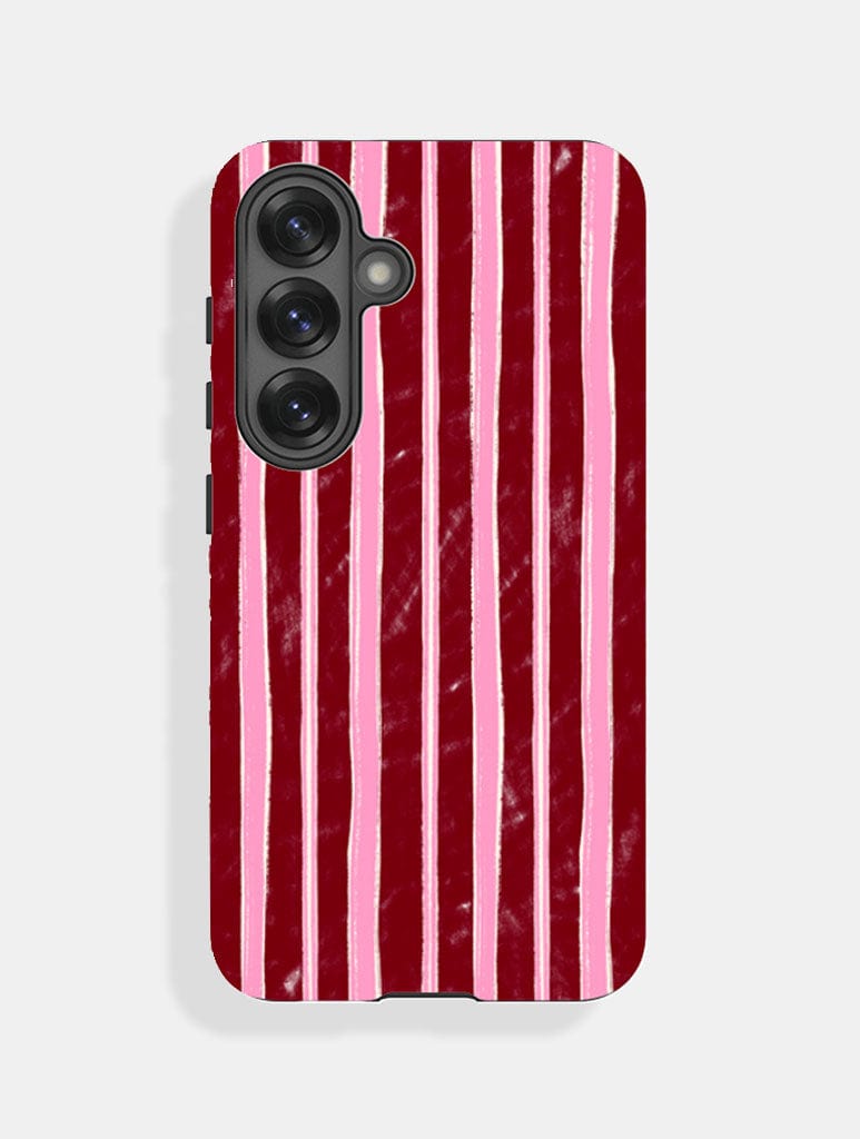 Pink And Burgundy Sketchy Stripes Ultra Protective Samsung Case Phone Cases Skinnydip London