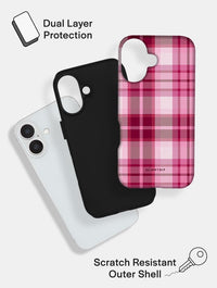 Pink and Burgundy Tartan Ultra Protective iPhone Case Phone Cases Skinnydip London