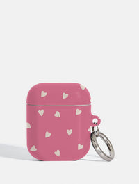Pink and Cream Ditsy Hearts AirPods Case AirPods Cases Skinnydip London