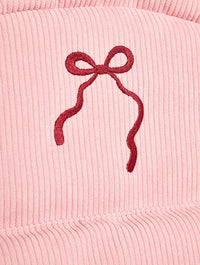 Pink Bow Embroidered Backpack Backpacks Skinnydip London