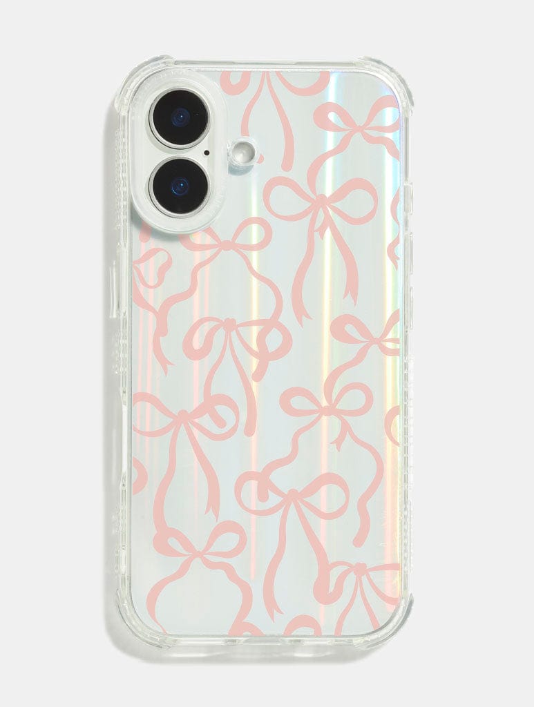 Pink Bows Holo Shock iPhone Case Phone Cases Skinnydip London