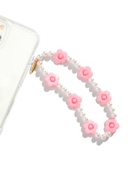 Pink Daisy Strap Phone Grips Custard London