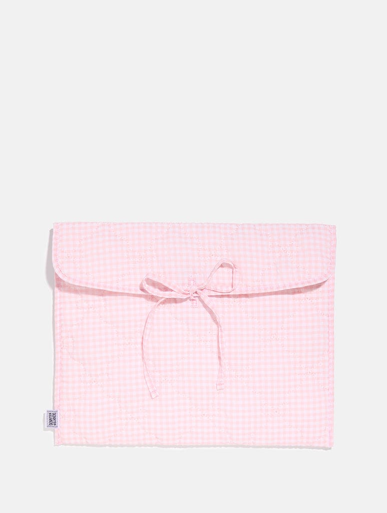 Pink Gingham Bow Laptop Sleeve Laptop Cases Skinnydip London