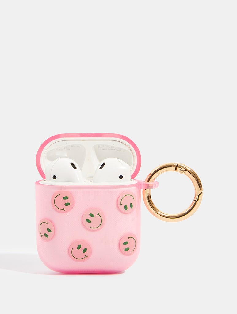 Pink & Green Happy Face AirPods Case AirPods Cases Skinnydip London