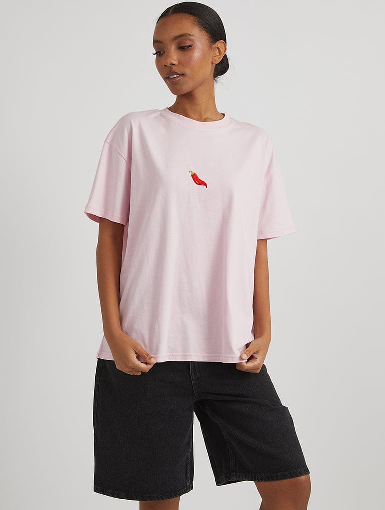 Pink Picante Please T-Shirt In Pink Tops & T-Shirts Skinnydip London