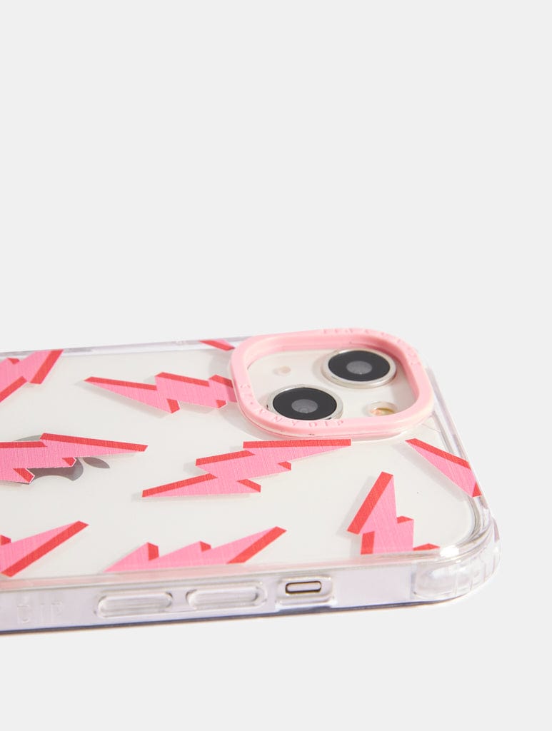 Pink & Red Lightning Bolt Shock iPhone Case Phone Cases Skinnydip London