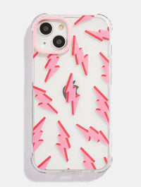 Pink & Red Lightning Bolt Shock iPhone Case Phone Cases Skinnydip London