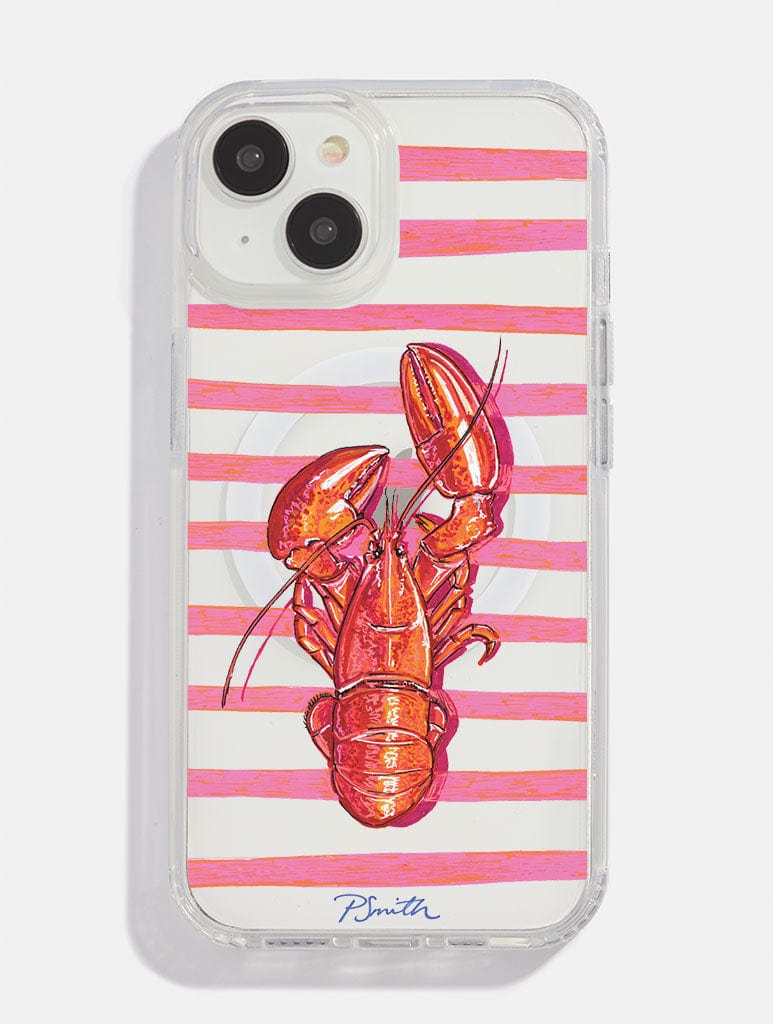 Pippa Smith Studio x Skinnydip Lobster On Pink Stripes MagSafe iPhone Case Phone Cases Skinnydip London