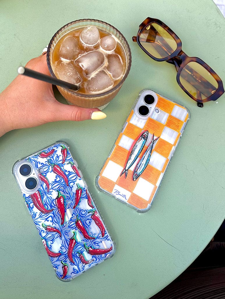 Pippa Smith Studio x Skinnydip Sardines On Check Shock iPhone Case Phone Cases Skinnydip London