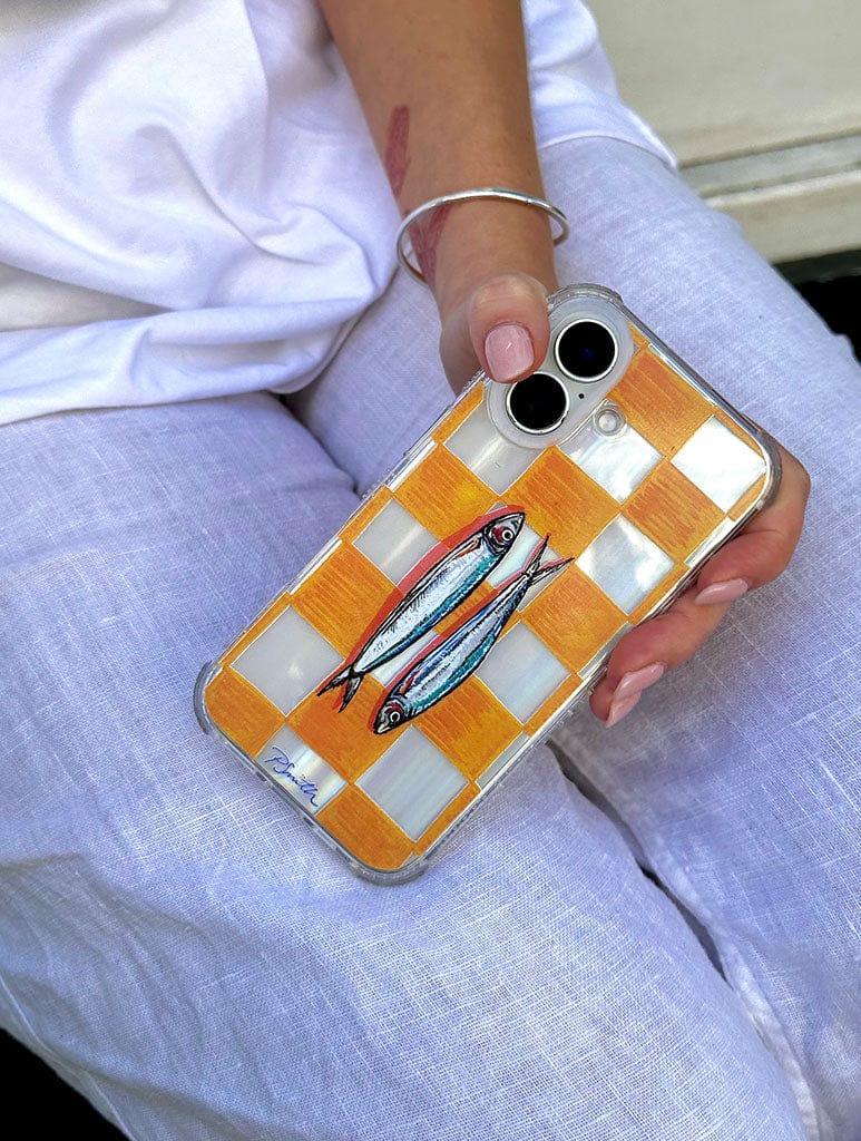 Pippa Smith Studio x Skinnydip Sardines On Check Shock iPhone Case Phone Cases Skinnydip London