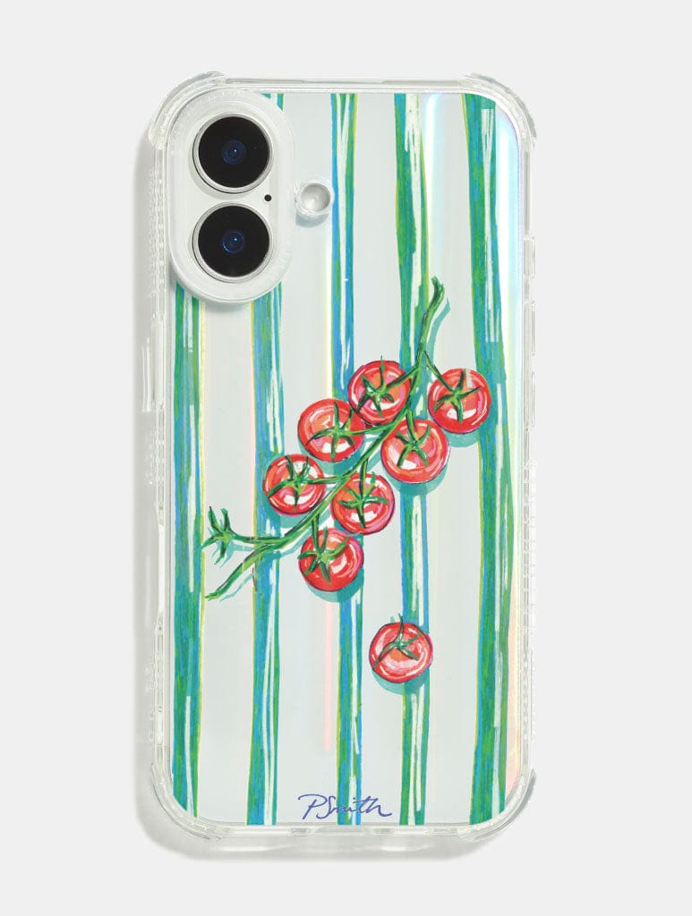 Pippa Smith Studio X Skinnydip Tomatoes On Green Stripes Shock IPhone pippa-smith-studio-x-skinnydip-tomatoes-on-green-stripes-shock-iphone