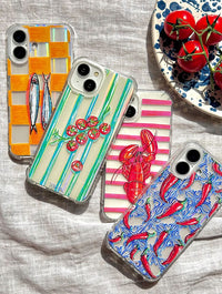 Pippa Smith Studio x Skinnydip Tomatoes On Green Stripes Phone Cases Skinnydip London