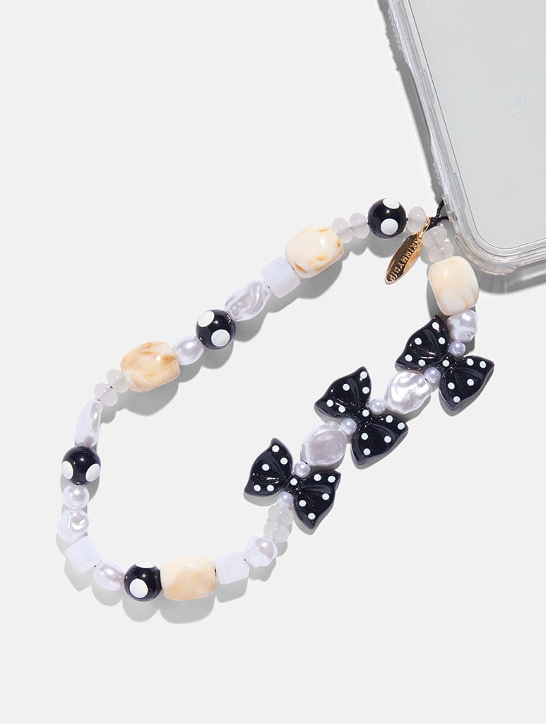 Polka Dot Bow Beaded Strap Phone Grips Skinnydip London