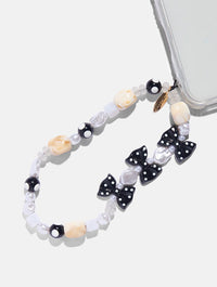 Polka Dot Bow Beaded Strap Phone Grips Skinnydip London