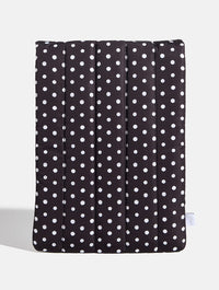 Polka Dot Quilted Laptop Sleeve in Black and White Laptop Cases Skinnydip London
