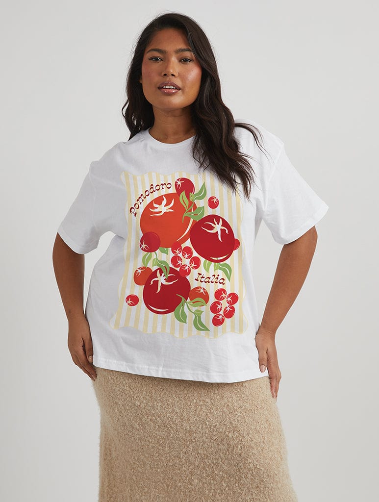 Pomodoro T-Shirt in Ecru Tops & T-Shirts Skinnydip London