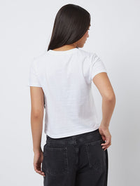 Pop Tie Baby T-Shirt In White Tops & T-Shirts Skinnydip London