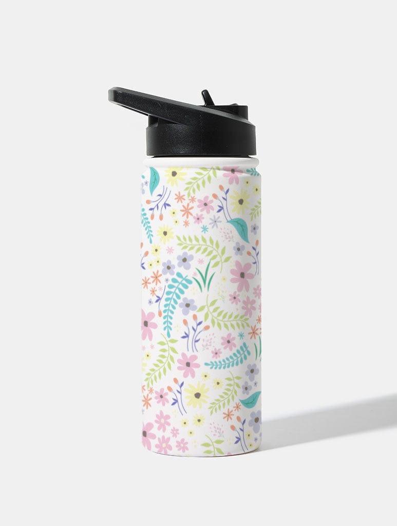 Pretty Floral 18oz Stainless Steel Water bottle Water Bottles Skinnydip London