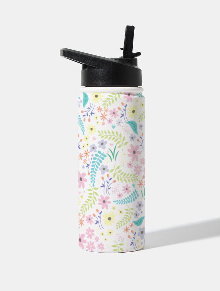 Pretty Floral 18oz Stainless Steel Water bottle Water Bottles Skinnydip London