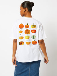 Pumpkin Grid T-Shirt In Ecru Tops & T-Shirts Skinnydip London