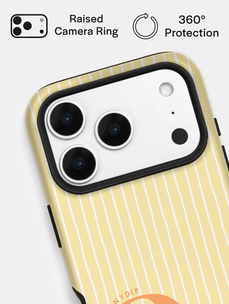 'Q' Initial Patterned Yellow Ultra Protective iPhone Case Phone Cases Skinnydip London