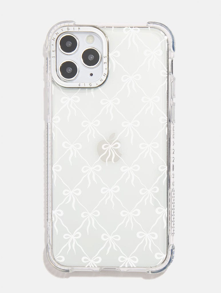 Quilted Bow White Shock iPhone Case Phone Cases Skinnydip London