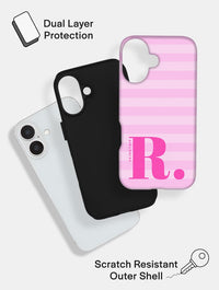 'R' Initial Patterned Pink Ultra Protective iPhone Case Phone Cases Skinnydip London
