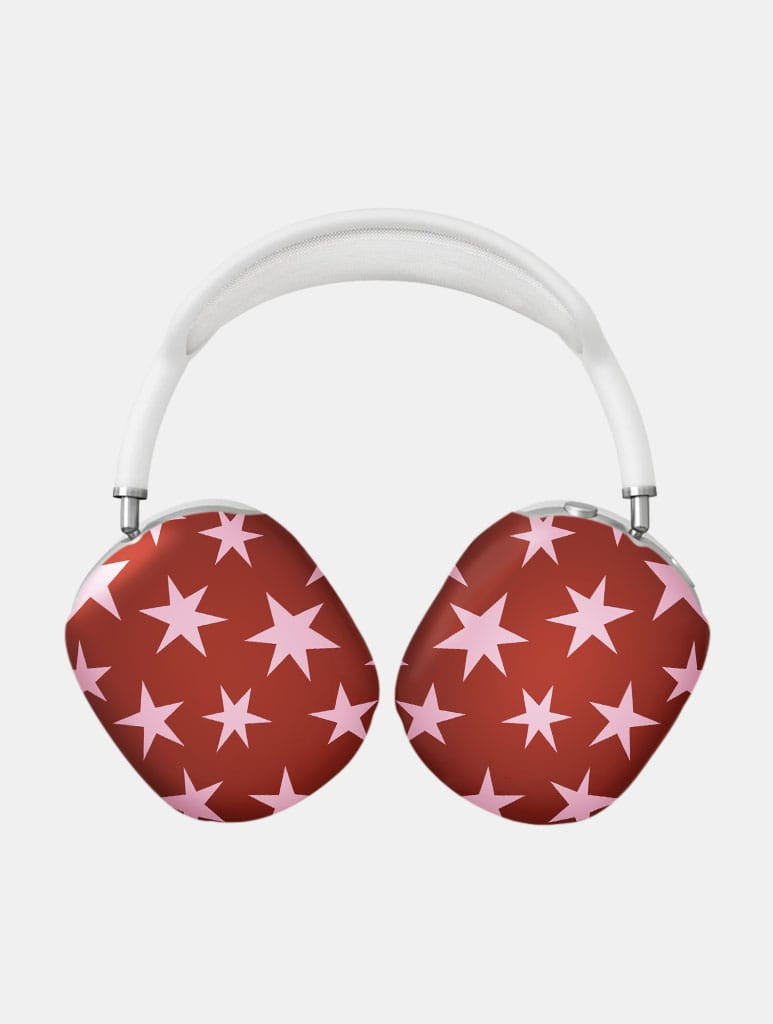 Red And Pink Ditsy Star AirPods Max Case in Gloss AirPods Cases Skinnydip London