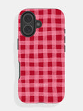Red and Pink Gingham Ultra Protective iPhone Case Phone Cases Skinnydip London