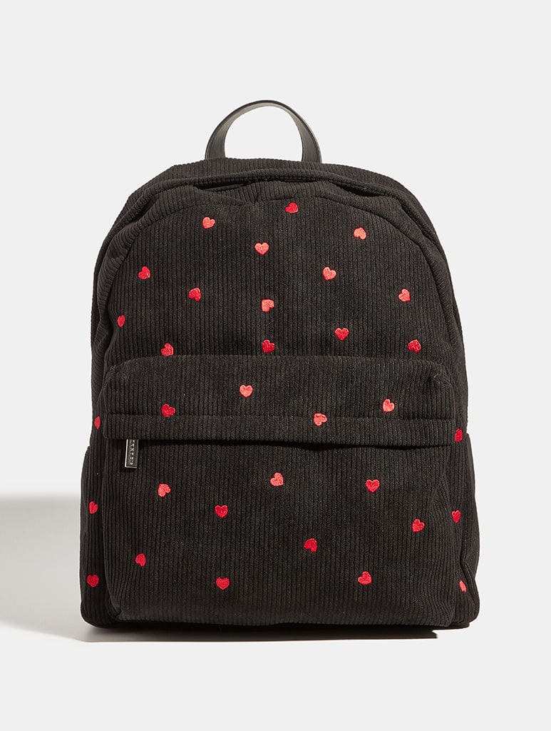 Red Ditsy Heart Embroidered Backpack Backpacks Skinnydip London