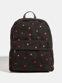 Red Ditsy Heart Embroidered Backpack Backpacks Skinnydip London