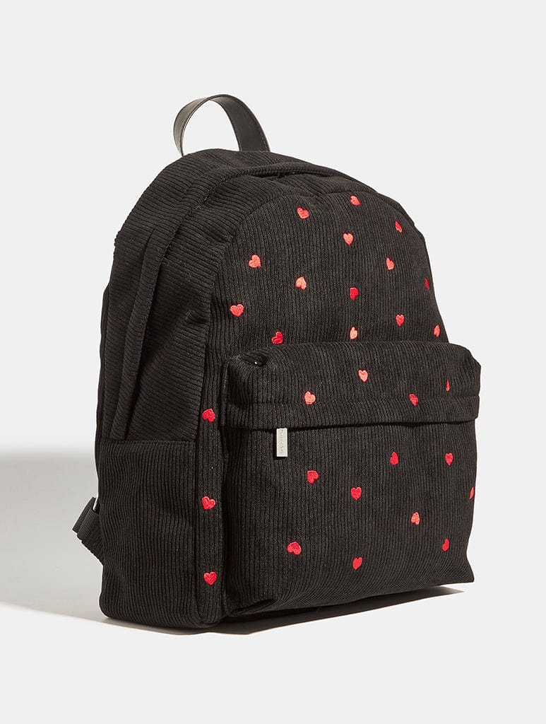 Red Ditsy Heart Embroidered Backpack Backpacks Skinnydip London