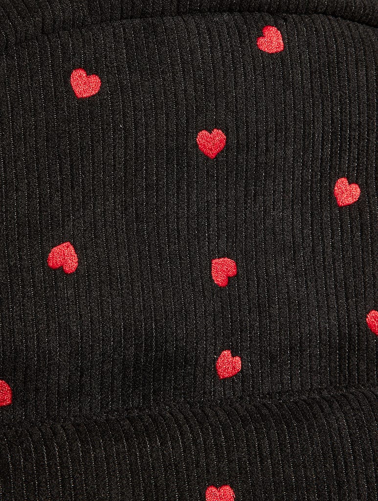 Red Ditsy Heart Embroidered Backpack Backpacks Skinnydip London