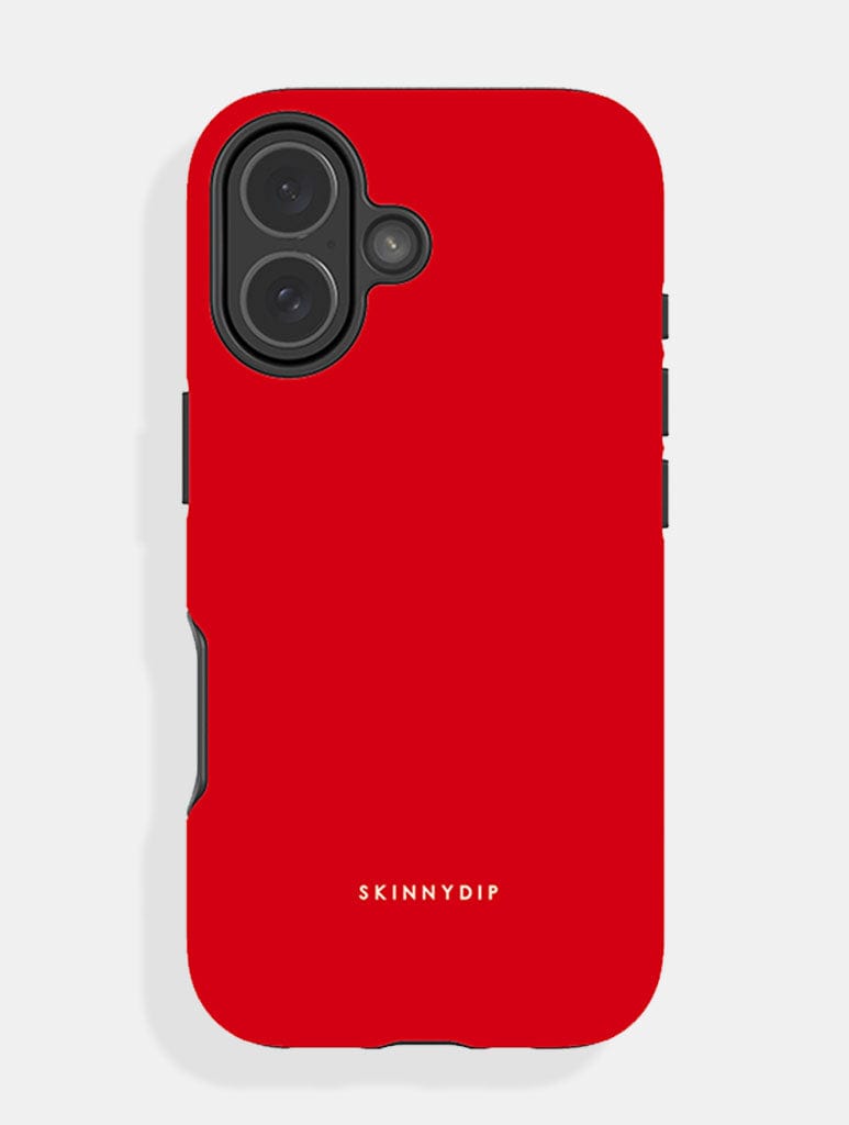 Red with Cream Solid Colour Ultra Protective iPhone Case Phone Cases Skinnydip London