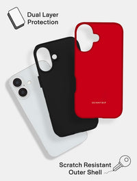 Red with Cream Solid Colour Ultra Protective iPhone Case Phone Cases Skinnydip London