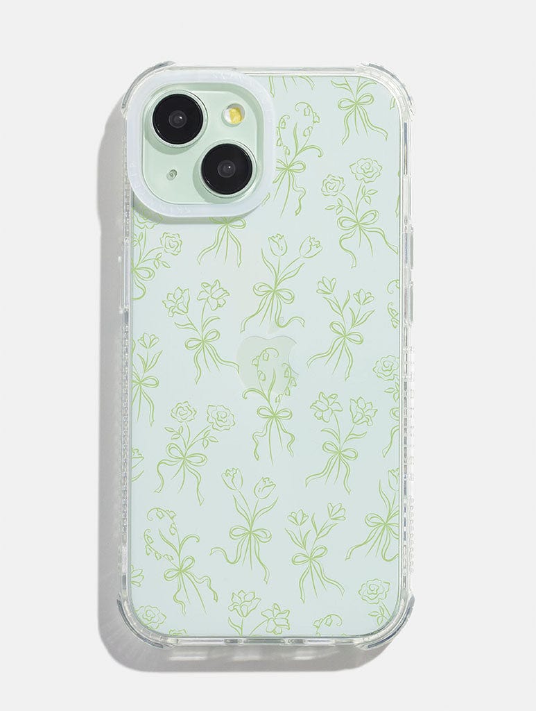 Regency Green Primrose Flowers Shock iPhone Case Phone Cases Skinnydip London