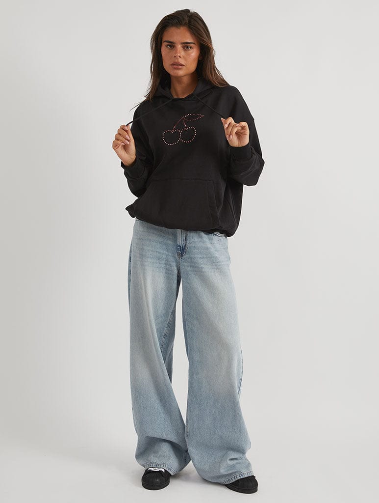 Rhinestone Cherry Hoodie Hoodies & Sweatshirts Skinnydip London