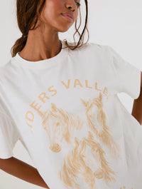 Riders Valley Ecru T-Shirt Tops & T-Shirts Skinnydip London