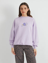 Roald Dahl x Skinnydip Charlie And The Chocolate Factory Violet Beauregarde Sweatshirt In Lilac Hoodies & Sweatshirts Skinnydip London