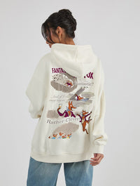 Roald Dahl x Skinnydip Fantastic Mr Fox Scenes Hoodie In White Hoodies & Sweatshirts Skinnydip London