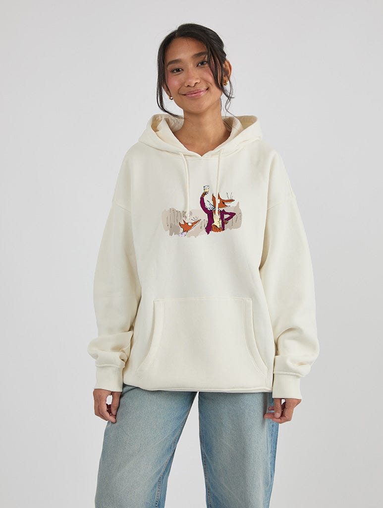 Roald Dahl x Skinnydip Fantastic Mr Fox Scenes Hoodie In White Hoodies & Sweatshirts Skinnydip London