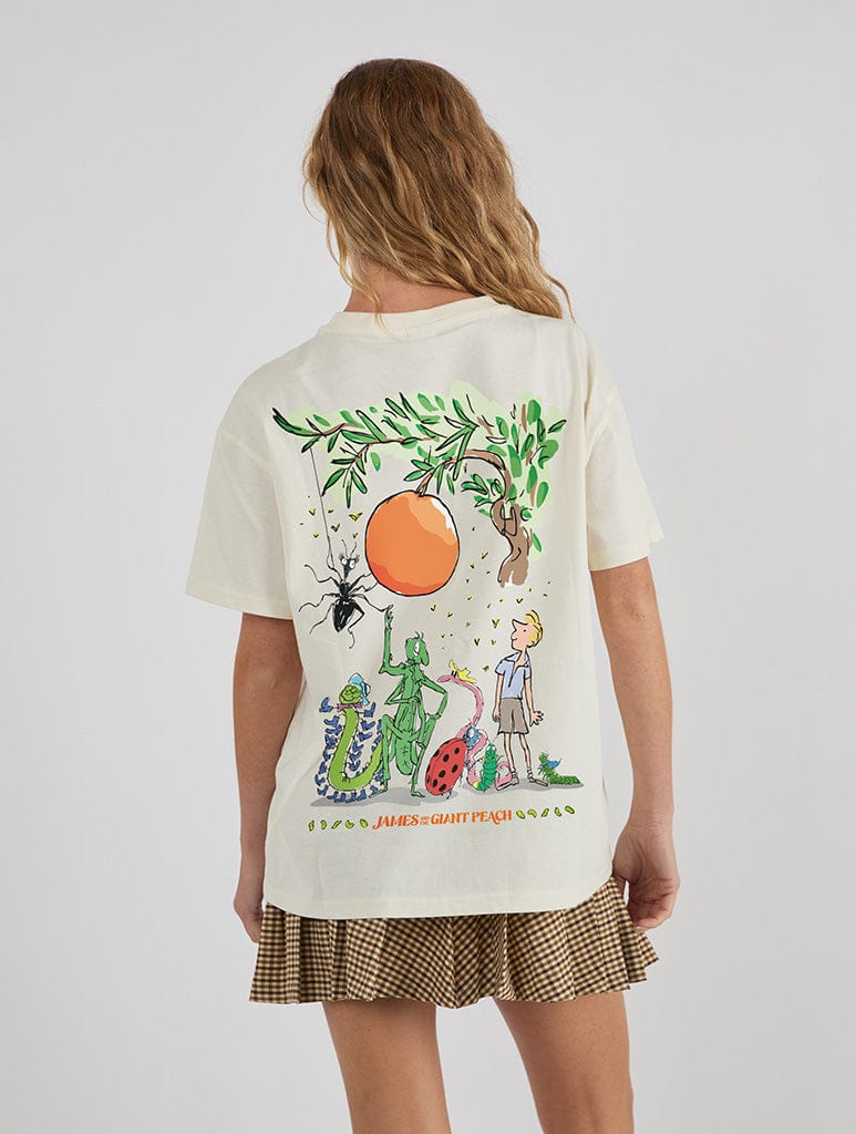 Roald Dahl x Skinnydip James And The Giant Peach Poster T-Shirt In White Tops & T-Shirts Skinnydip London