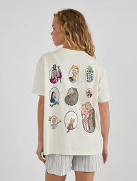 Roald Dahl x Skinnydip Mixed Character T-Shirt In White Tops & T-Shirts Skinnydip London