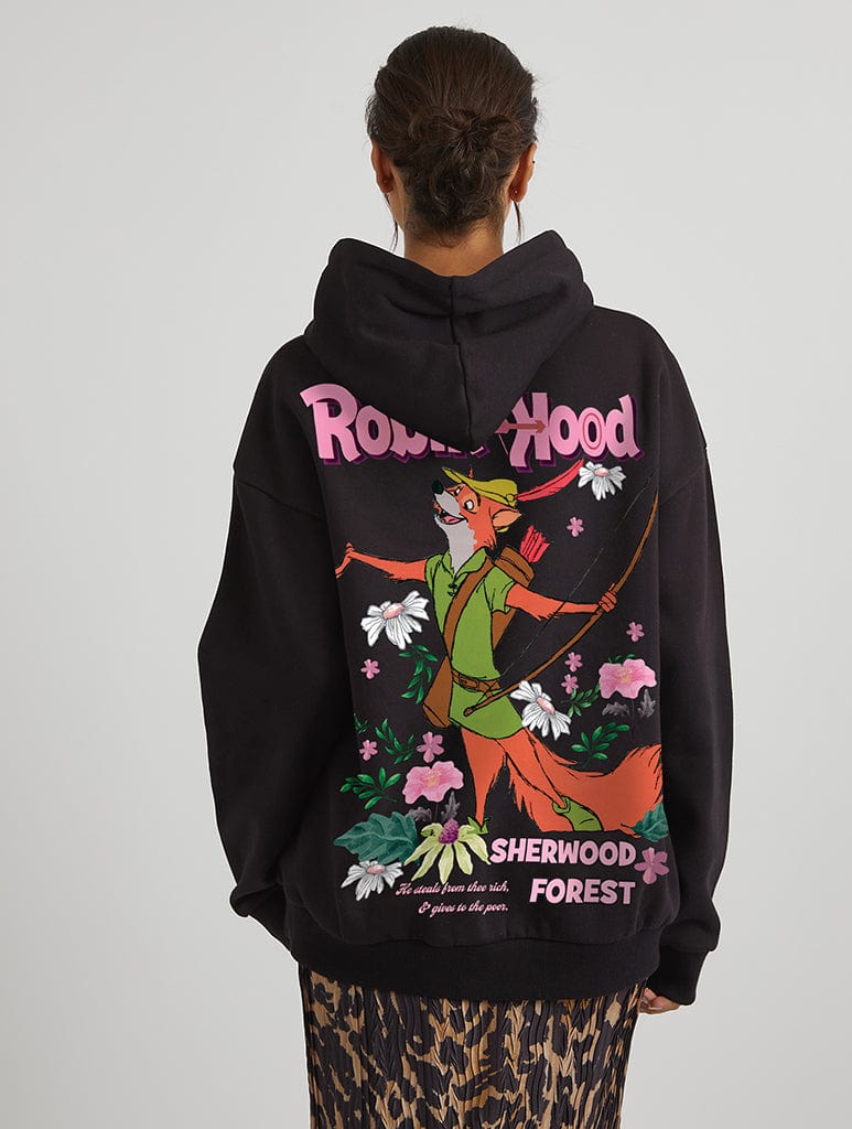 Robin Hood Sherwood Forest Hoodie in Black Hoodies & Sweatshirts Skinnydip London